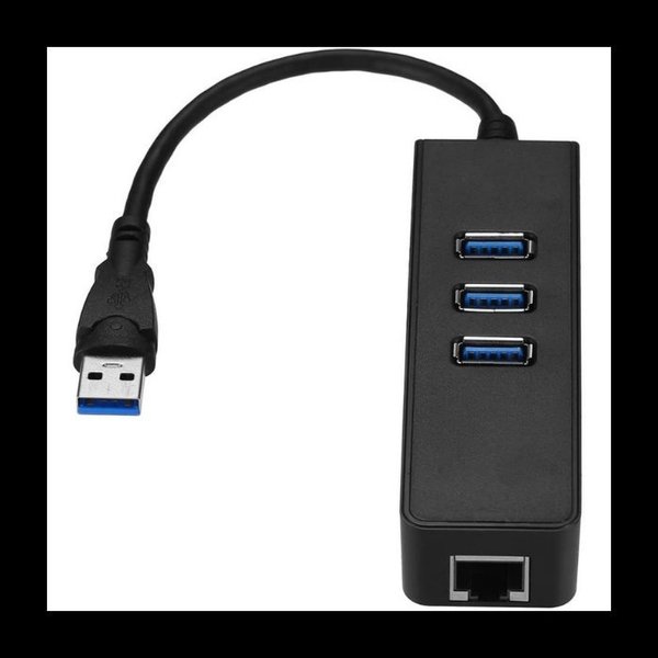 Sanoxy USB 3.0 Gigabit 1000Mbps Ethernet LAN RJ45 Network Adapter 3 Ports HUB SANOXY-USB3-GigEth-hub